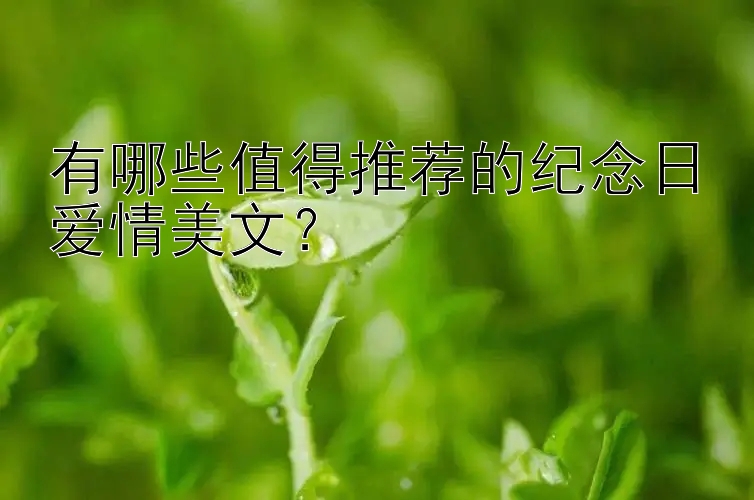 有哪些值得推荐的纪念日爱情美文？