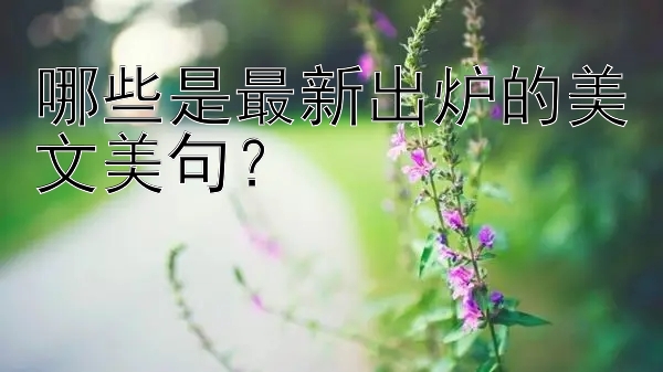 哪些是最新出炉的美文美句？