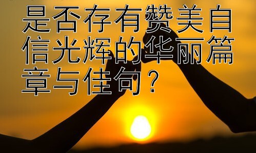 是否存有赞美自信光辉的华丽篇章与佳句？