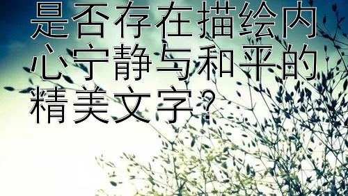 是否存在描绘内心宁静与和平的精美文字？