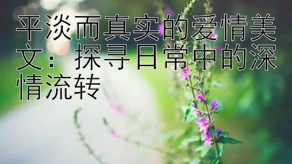 平淡而真实的爱情美文：探寻日常中的深情流转