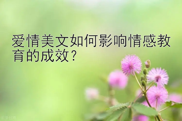 爱情美文如何影响情感教育的成效？