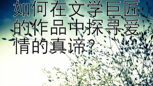 如何在文学巨匠的作品中探寻爱情的真谛？