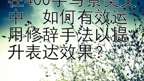 在400字写景美文中，如何有效运用修辞手法以提升表达效果？