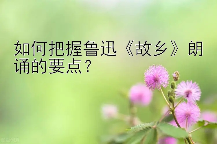 如何把握鲁迅《故乡》朗诵的要点？