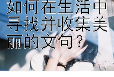 如何在生活中寻找并收集美丽的文句？