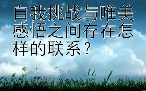 自我挑战与唯美感悟之间存在怎样的联系？