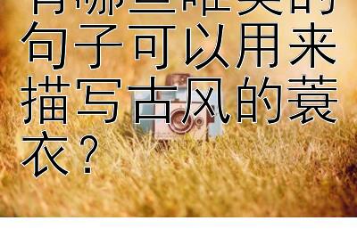 有哪些唯美的句子可以用来描写古风的蓑衣？