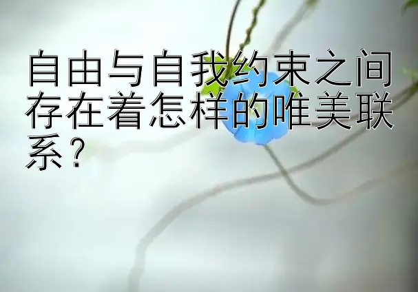 自由与自我约束之间存在着怎样的唯美联系？