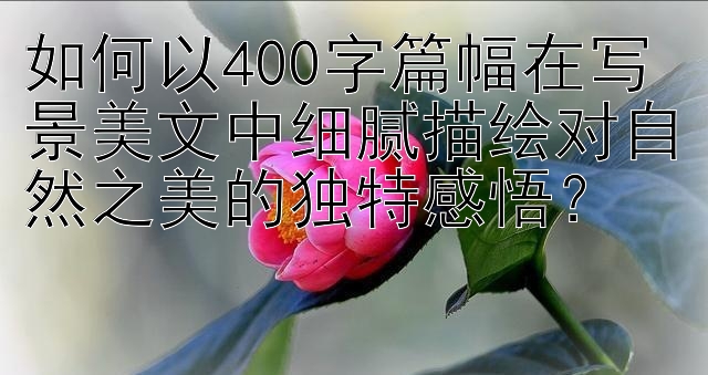 如何以400字篇幅在写景美文中细腻描绘对自然之美的独特感悟？