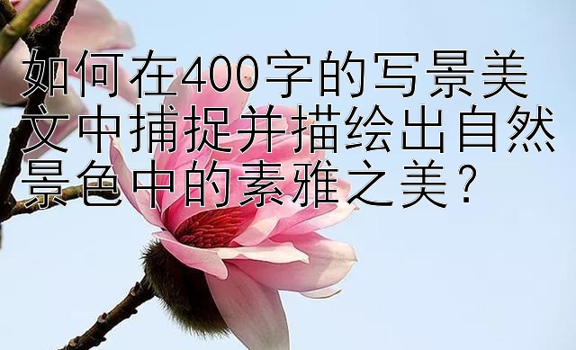 如何在400字的写景美文中捕捉并描绘出自然景色中的素雅之美？