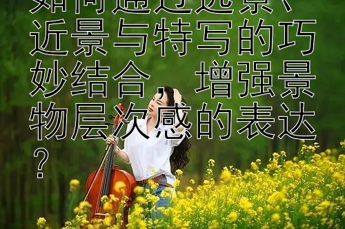 如何通过远景、近景与特写的巧妙结合，增强景物层次感的表达？