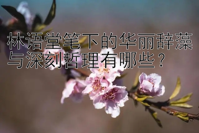 林语堂笔下的华丽辞藻与深刻哲理有哪些？