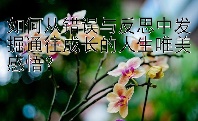 如何从错误与反思中发掘通往成长的人生唯美感悟？