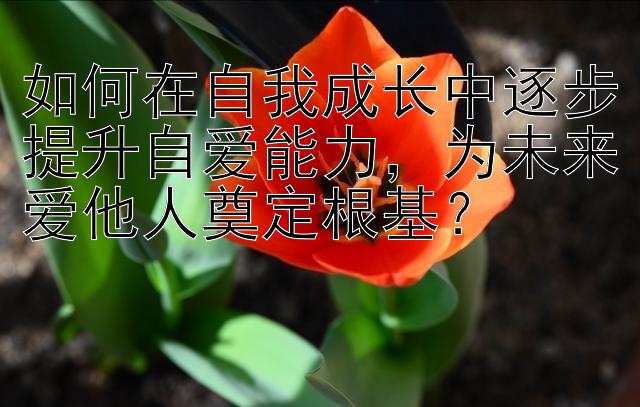 如何在自我成长中逐步提升自爱能力，为未来爱他人奠定根基？