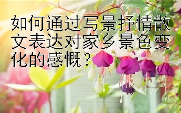 如何通过写景抒情散文表达对家乡景色变化的感慨？