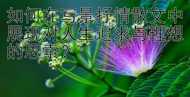 如何在写景抒情散文中展现对人生追求与理想的思索？