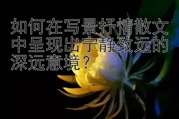 如何在写景抒情散文中呈现出宁静致远的深远意境？