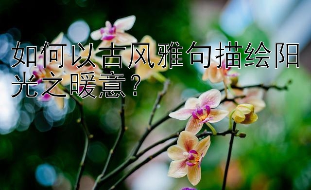 如何以古风雅句描绘阳光之暖意？