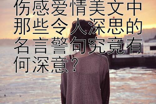 伤感爱情美文中那些令人深思的名言警句究竟有何深意？