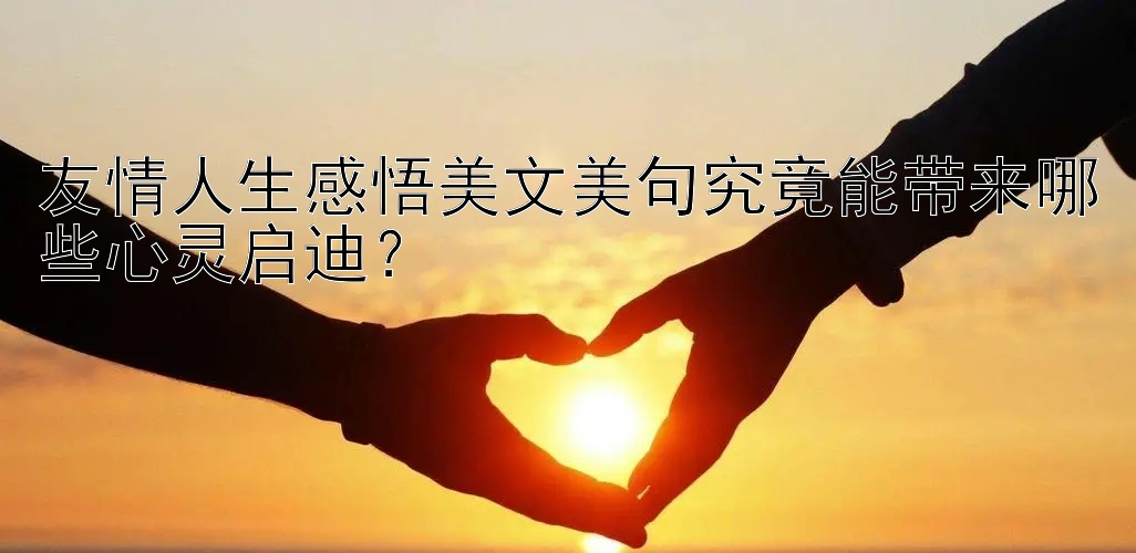 友情人生感悟美文美句究竟能带来哪些心灵启迪？